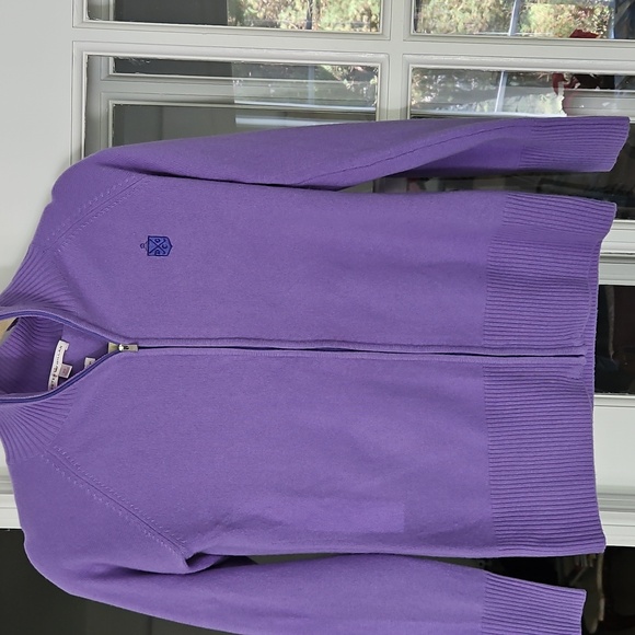 Peter Millar Women's Sweater Purple Cashmere Zip Up.xs - Picture 1 of 8